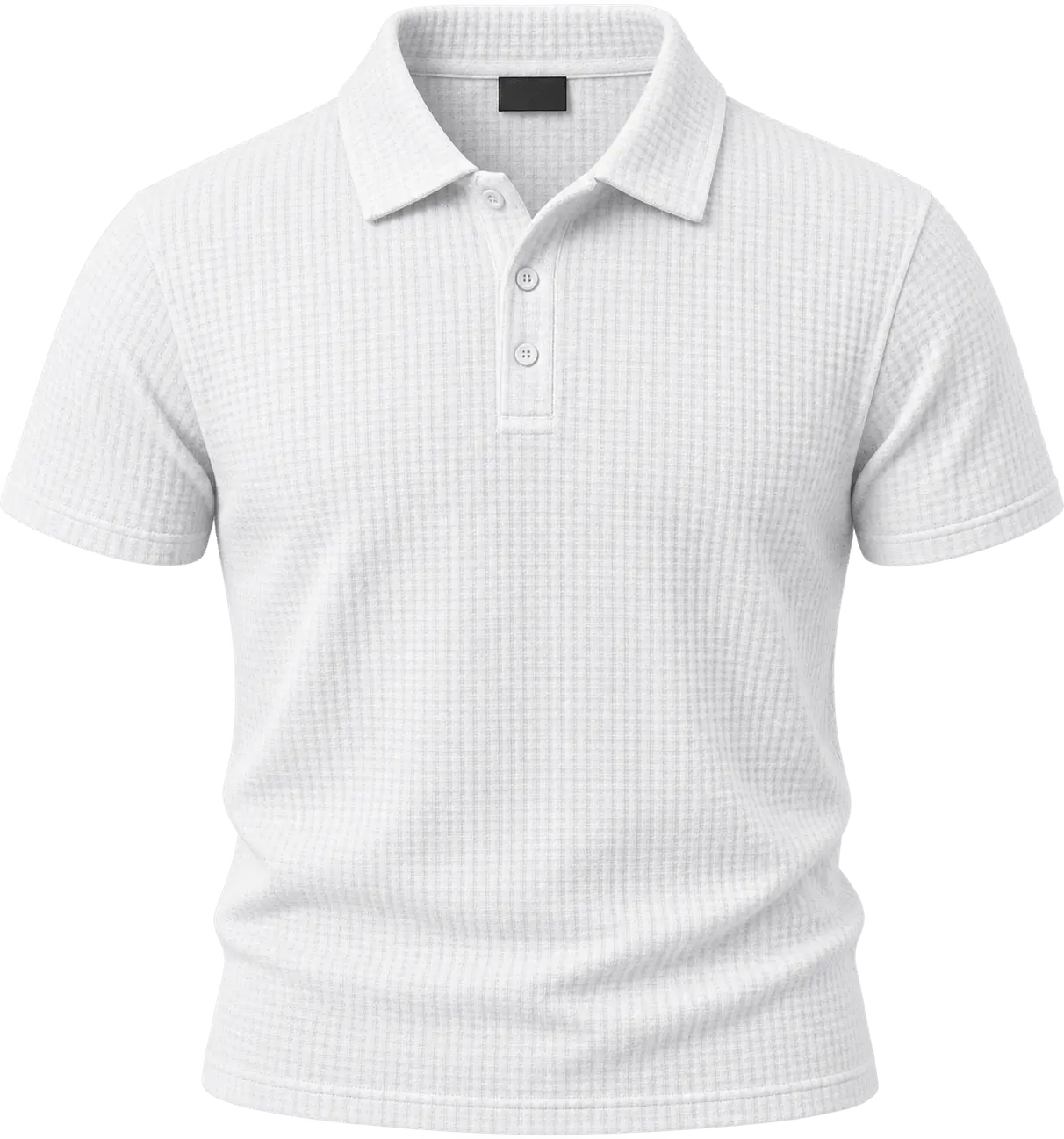 Textured white polo