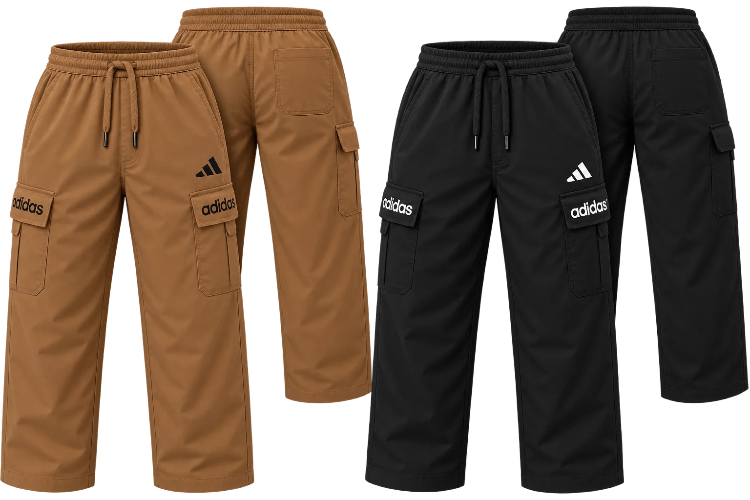 Pack of 2 - Men's 6-Pocket Baggy Cargo Trousers