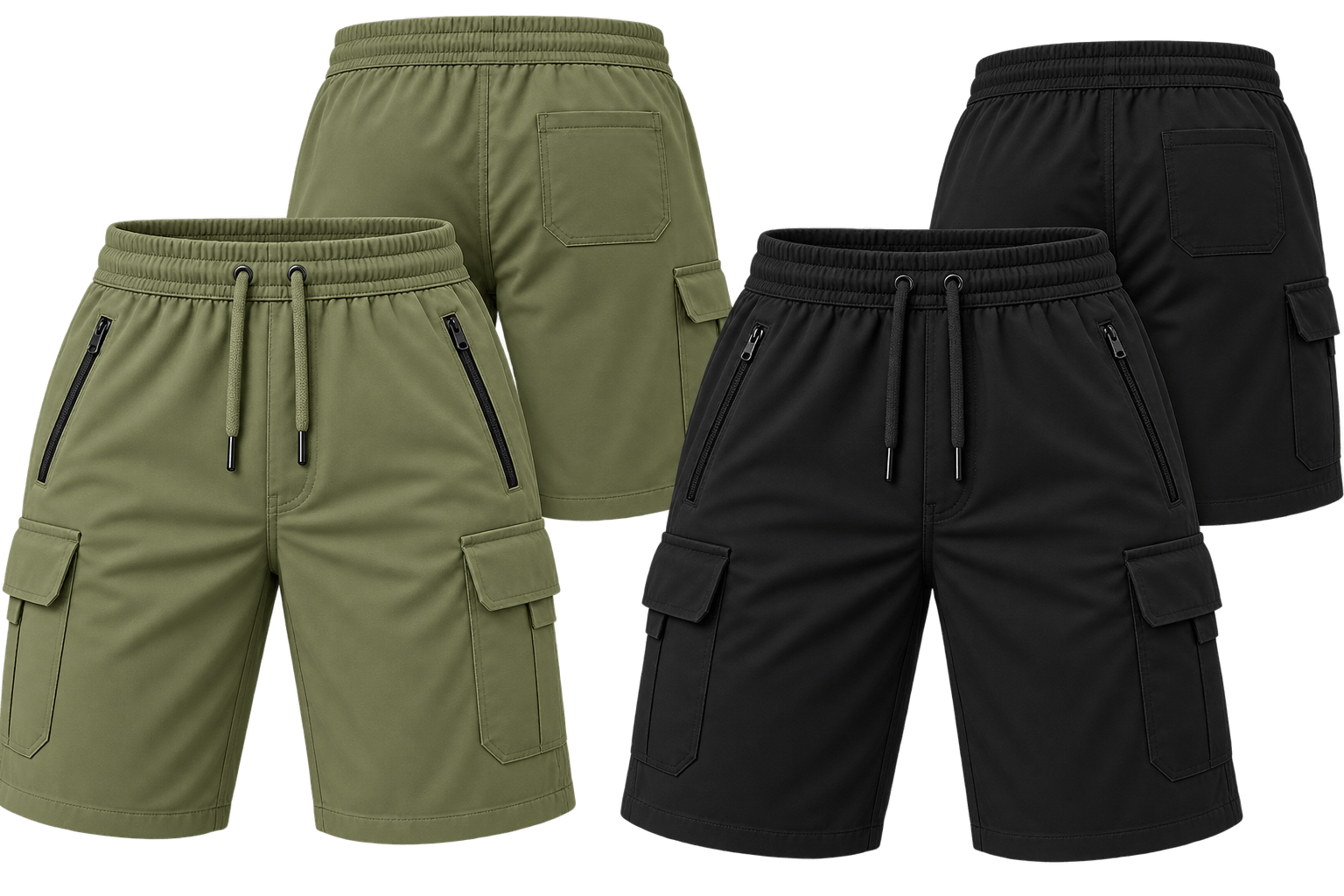 Pack of 2 - Men's Active Stretch Cargo Shorts
