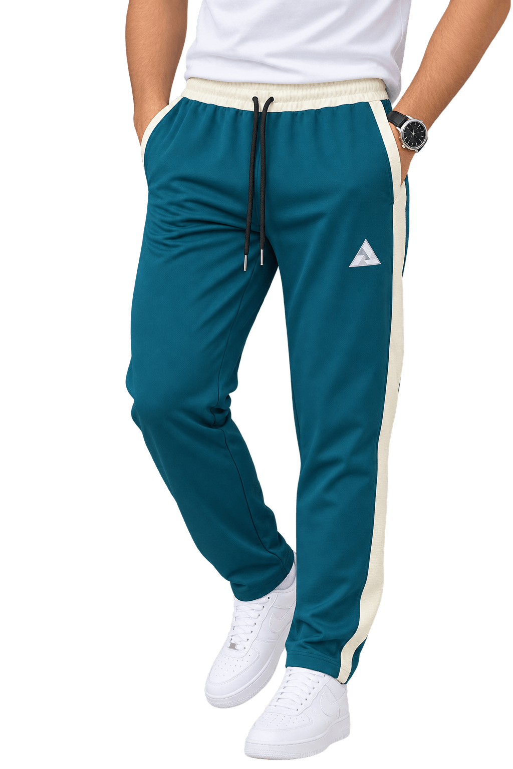 Men’s Athletic Side-Stripe Track Pants – Pack of 5 Deep Navy Blue, Teal Blue, Dark Chocolate Brown, Ochre Gold, and Charcoal Grey image 2