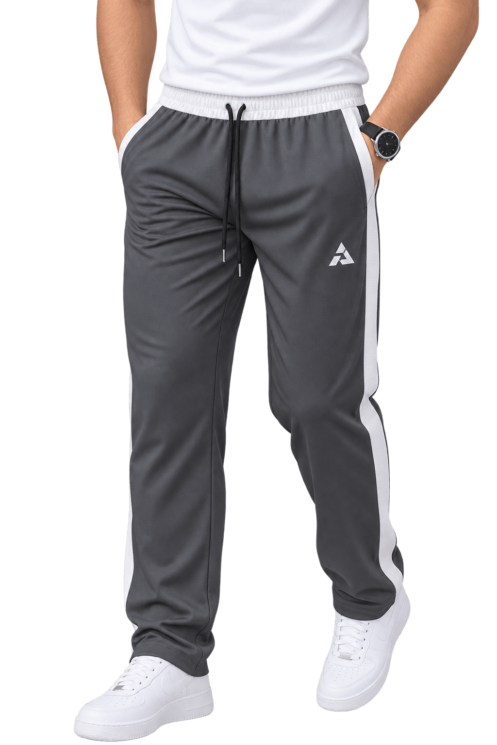 Men’s Athletic Side-Stripe Track Pants – Pack of 5 Deep Navy Blue, Teal Blue, Dark Chocolate Brown, Ochre Gold, and Charcoal Grey image 5
