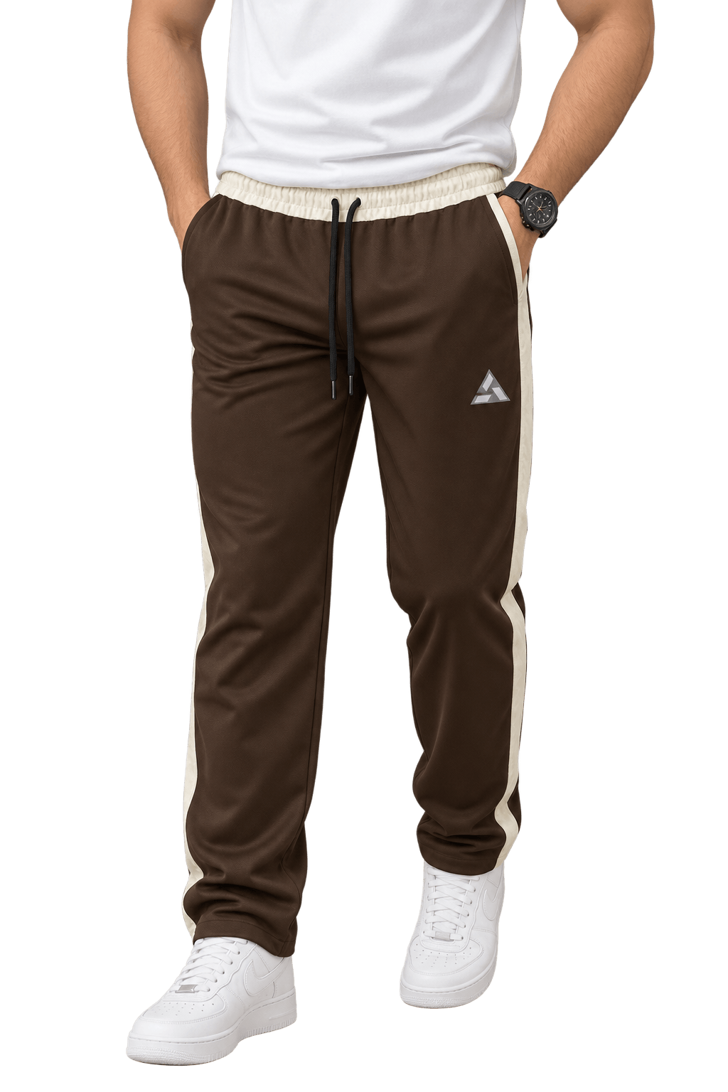 Men’s Athletic Side-Stripe Track Pants – Pack of 5 Deep Navy Blue, Teal Blue, Dark Chocolate Brown, Ochre Gold, and Charcoal Grey image 4