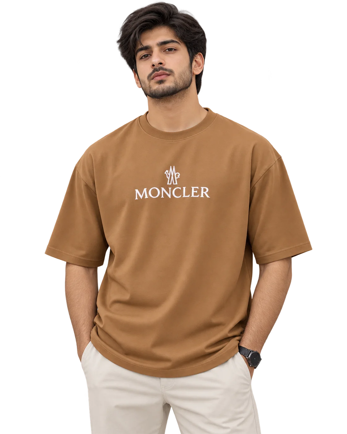 Moncler Drop-Shoulder Oversized Graphic Tee