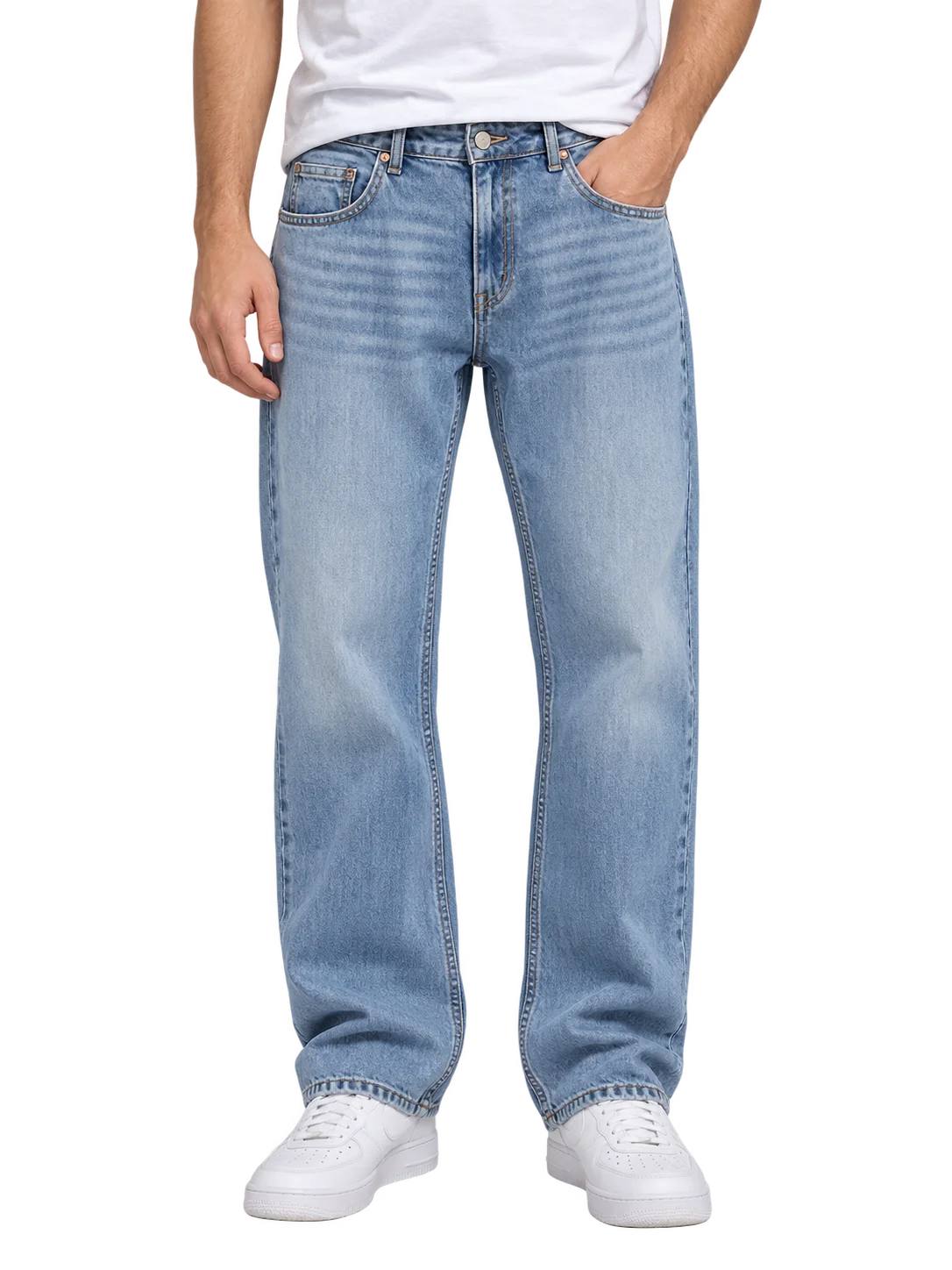 Classic Mid Wash Relaxed Baggy Jeans