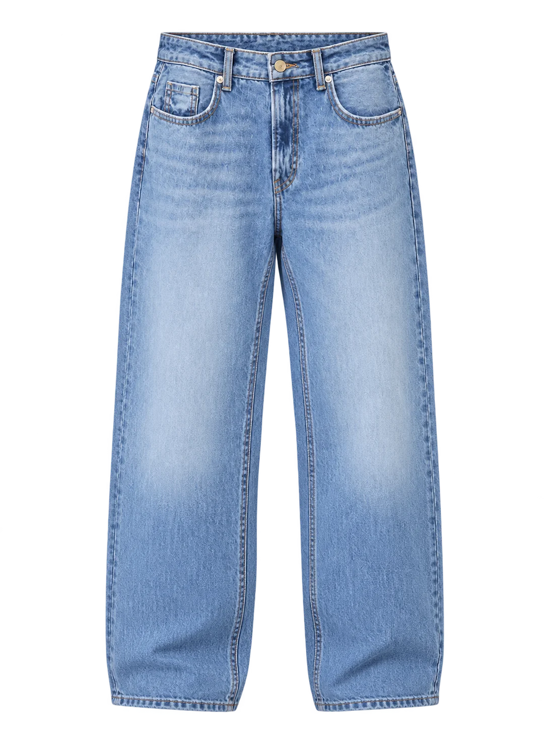 Classic Mid Wash Relaxed Baggy Jeans Sky Blue Wash image 2