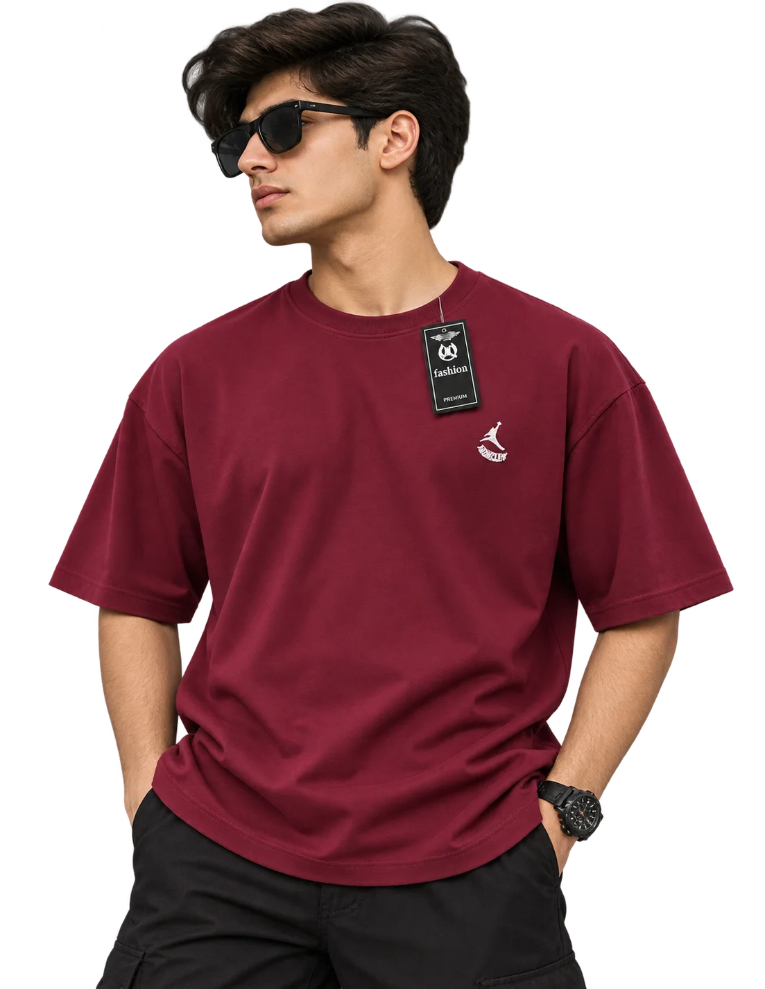 Minimalist Logo Drop-Shoulder Oversized Tee