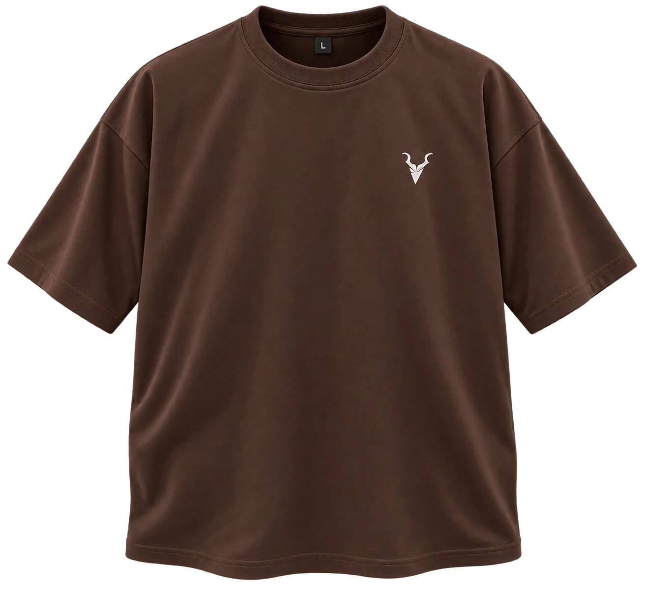 Origami Deer Drop-Shoulder Oversized Tee Dark Chocolate Brown image 2