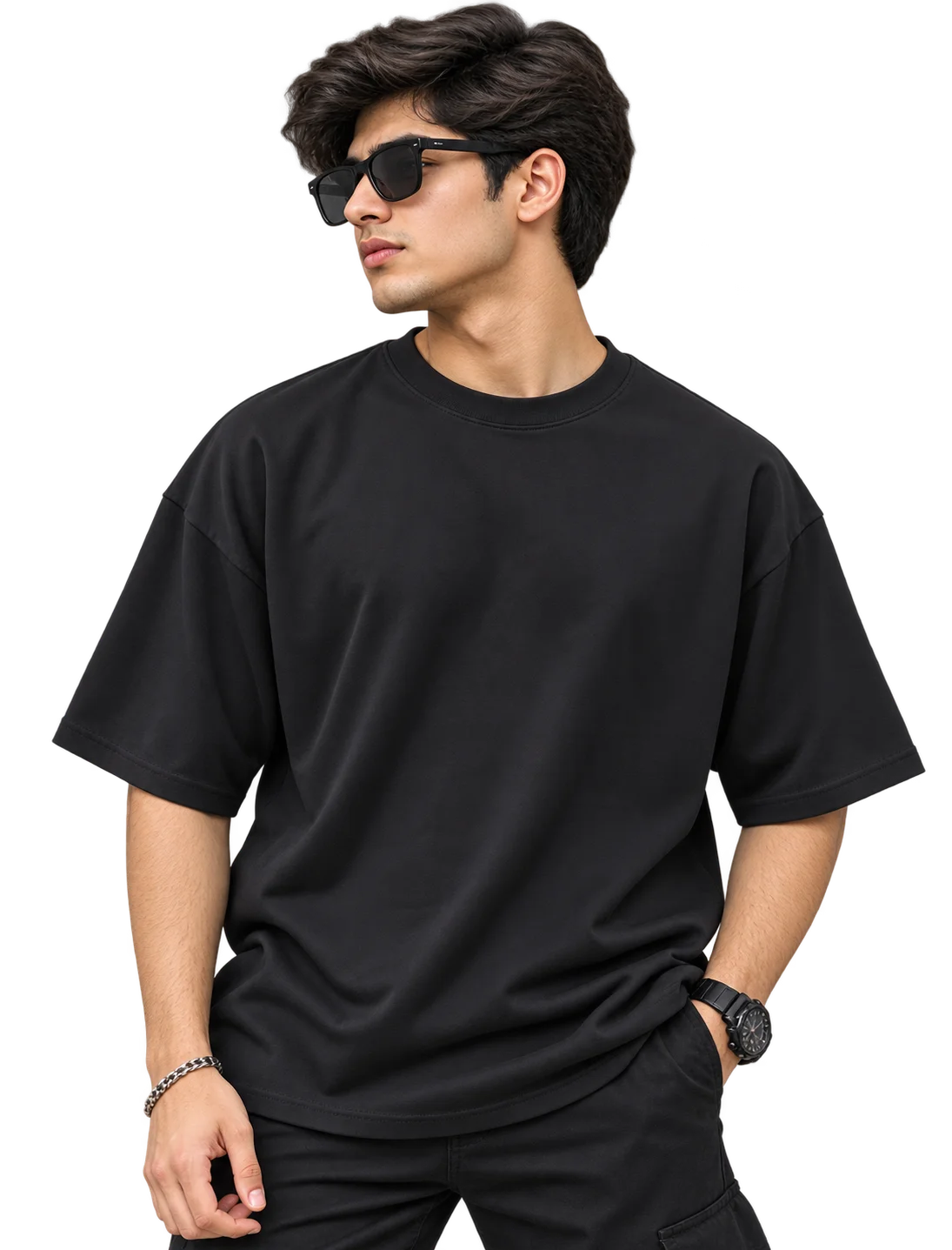 Classic Plain Drop-Shoulder Oversized Tee