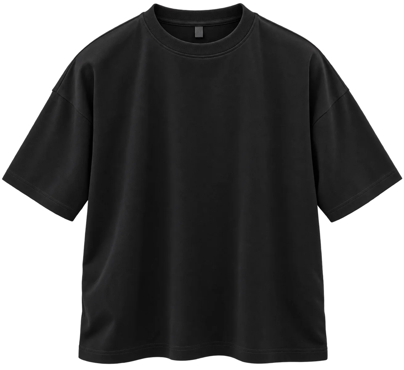 Classic Plain Drop-Shoulder Oversized Tee Jet Black image 3