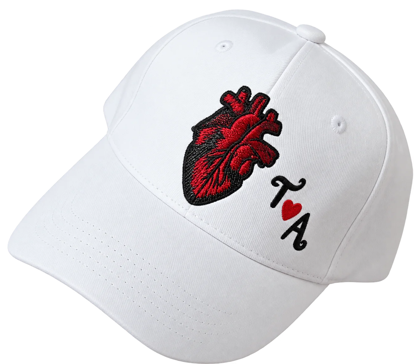 Anatomical Heart Custom Deco-Painted Baseball Cap White
