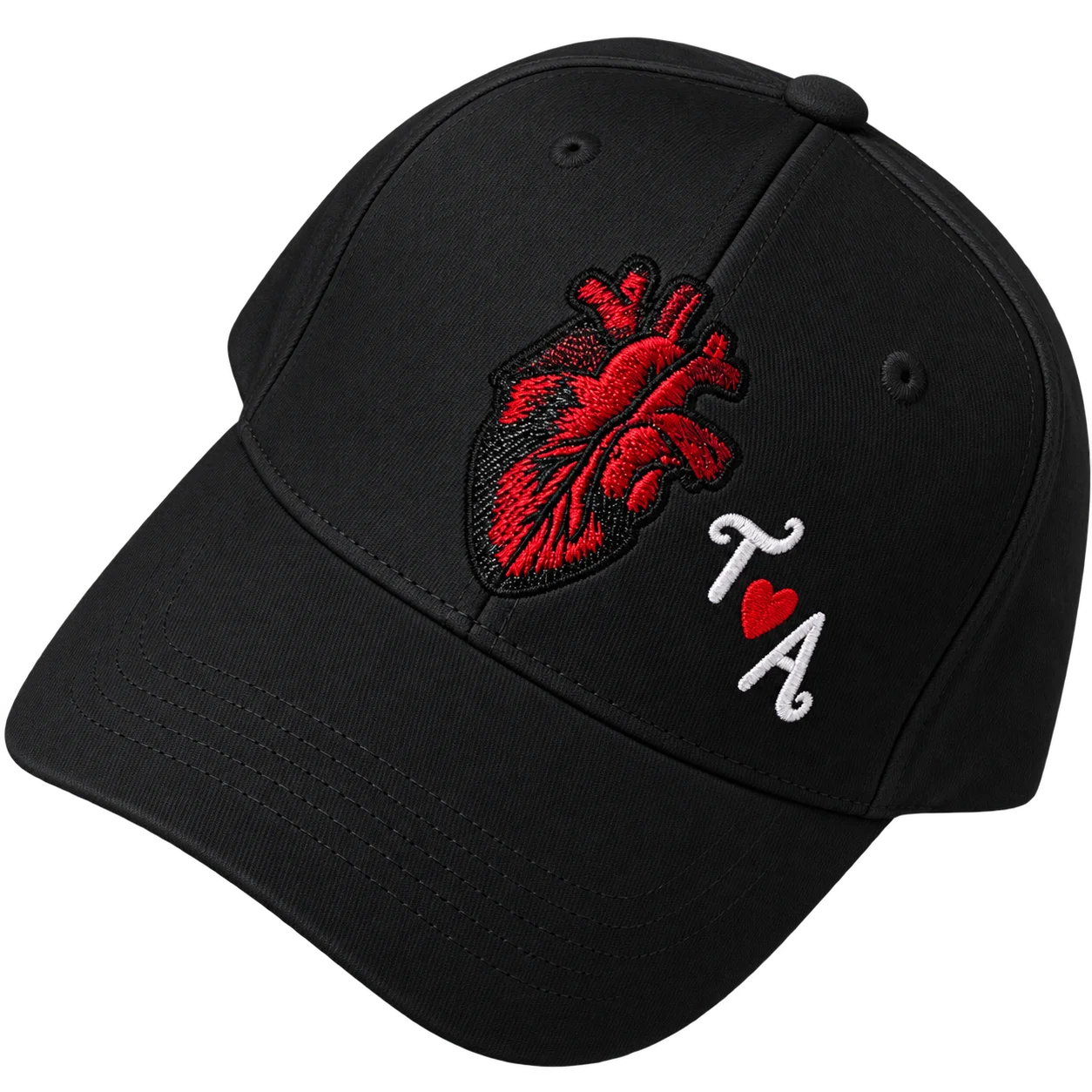 Anatomical Heart Custom Deco-Painted Baseball Cap Pitch Black Base