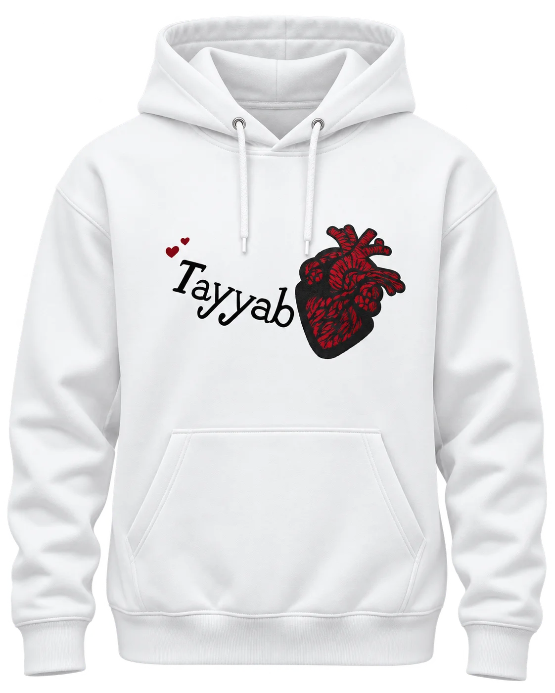 Custom Anatomical Heart White Fleece Hoodie White