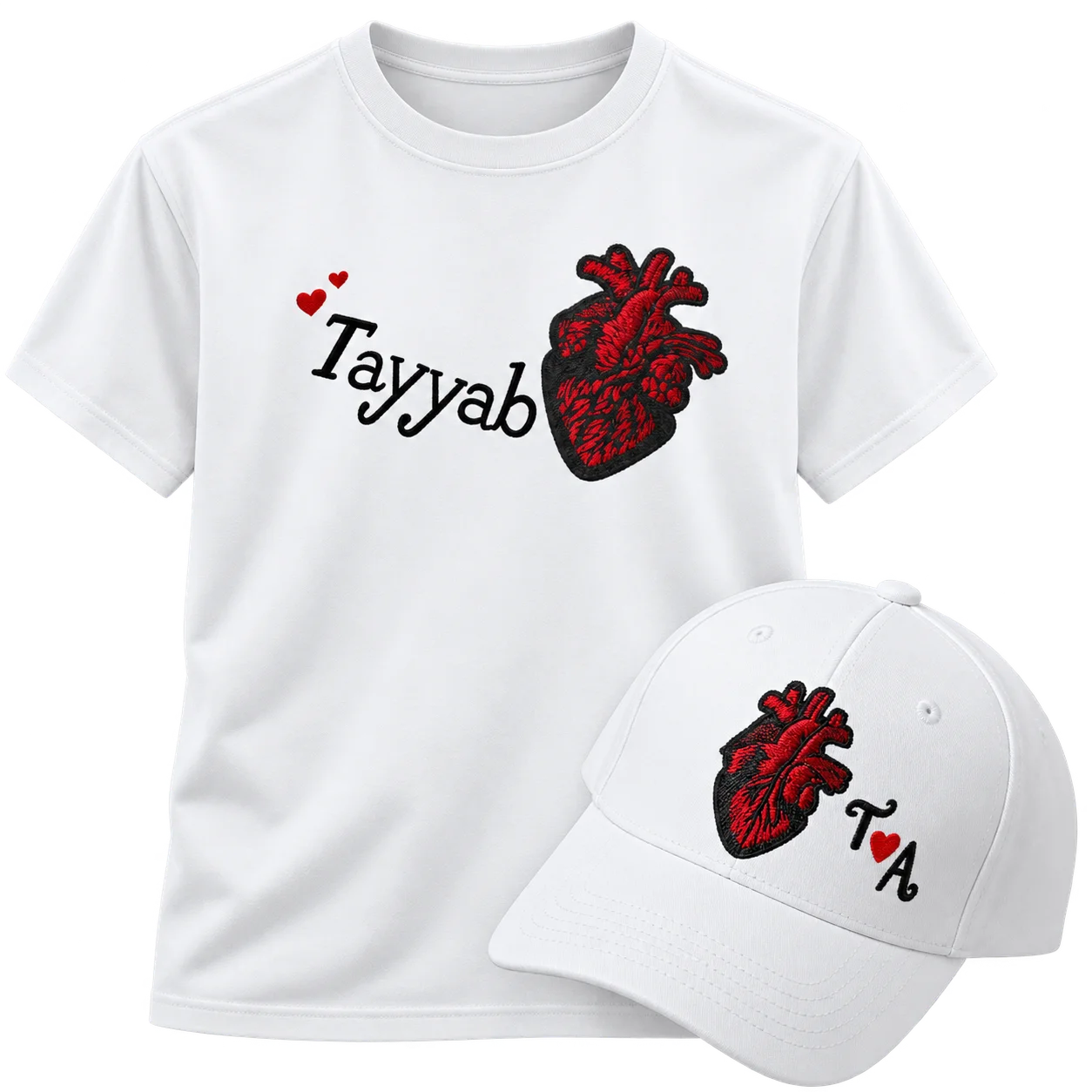 Anatomical Heart White T-Shirt & Cap Bundle White