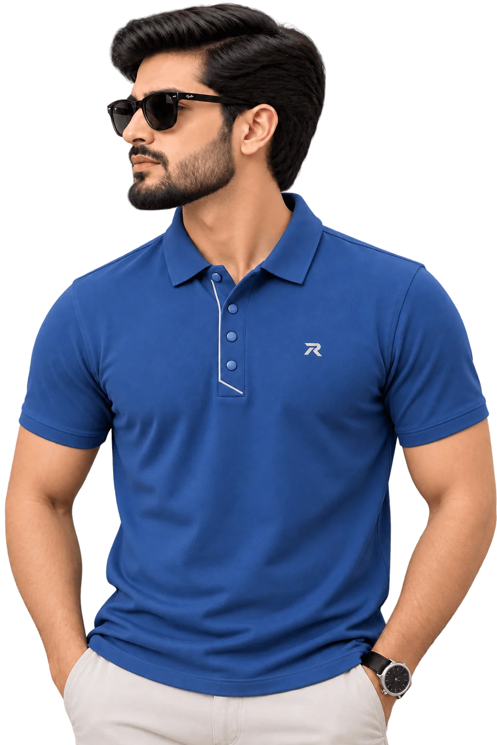 Signature Tipping Cotton Polo Slate Blue