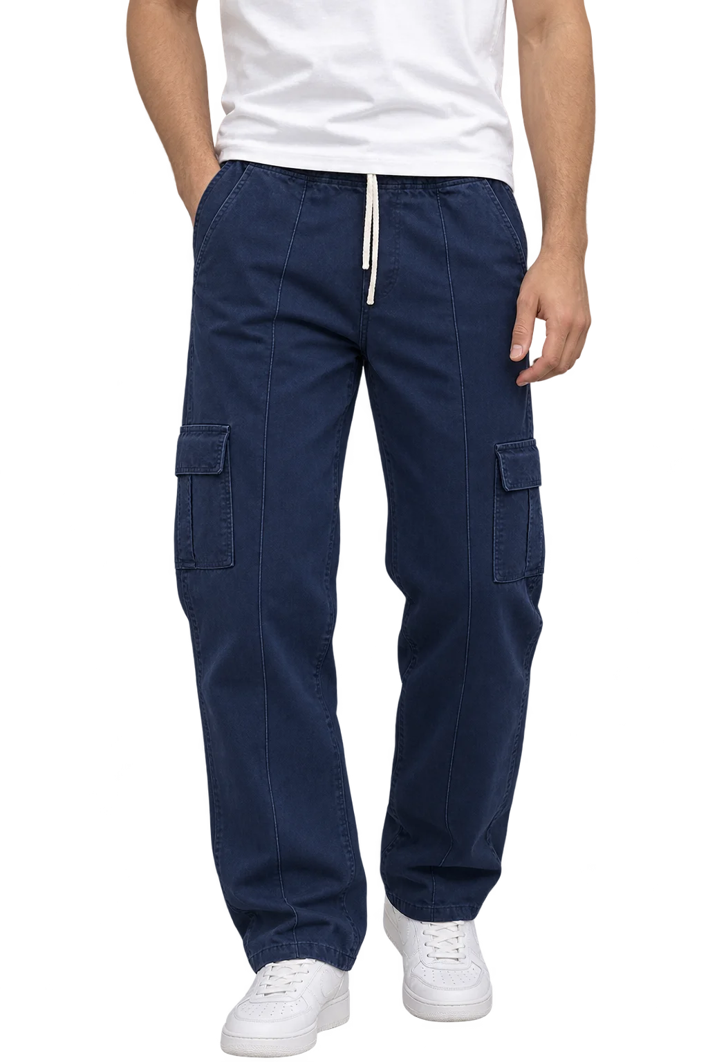 Navy Blue Cargo Jogger Jeans